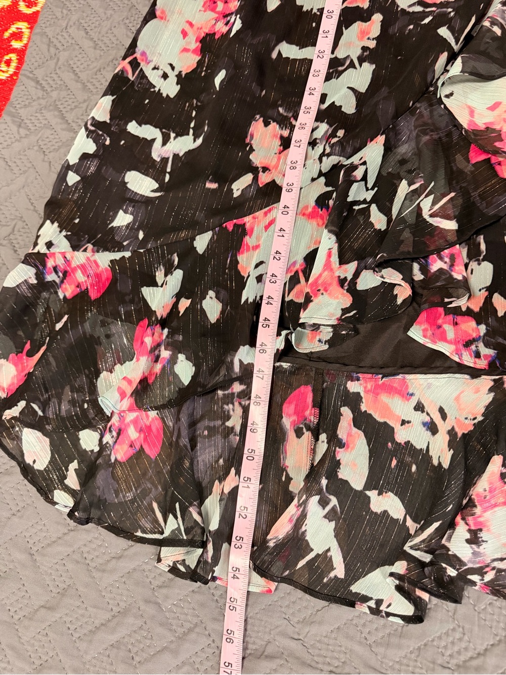 Jennifer Lopez Dress Sz M Romantic Vacation Dress Floral Maxi Dress  Mint Accent - Picture 7 of 8